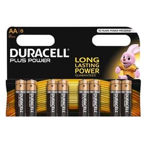 Domestic Batteries, Duracell Plus Power Alkaline AA Batteries   Pack of 8 , Duracell