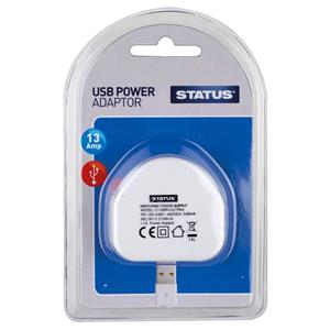 Site Safety, uSB Power Adaptor   13A   Single Pack, STATUS