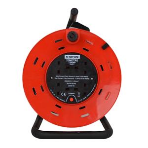Site Safety, 4 Way Open Frame Cable Reel   Red   25m, STATUS