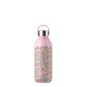 Water Bottles, Chilly's 500ml Series 2 Bottle   Liberty Summer Sprigs Blush Pink, Chilly's