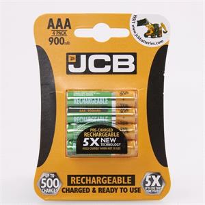 Personal Protective Equipment, JCB Rechargeable AAA Batteries   900mAh   Pack of 4, JCB