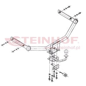 Tow Bars And Hitches, Steinhof Towbar (fixed with 4 bolts) for Seat LEON, 1999 2006, Steinhof