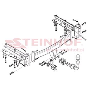 Tow Bars And Hitches, Steinhof Automatic Detachable Towbar (horizontal system) for Subaru LEGACY IV, 2003 2009, Steinhof