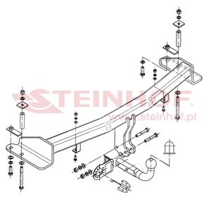 Tow Bars And Hitches, Steinhof Towbar (fixed with 2 bolts) for Ssangyong REXTON, 2006 2013, Steinhof