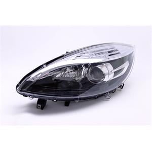 Lights, Left Headlamp (Halogen, Black Bezel, Takes H7/H7 Bulbs, Supplied Without Motor) for Renault SCÉNIC 2012 2016, 