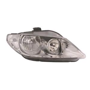 Lights, Right Headlamp (Twin Reflector, Halogen, Takes H7/H1 Bulbs, Supplied With Motor And Bulbs, Original Equipment) for Seat EXEO 2009 on, 
