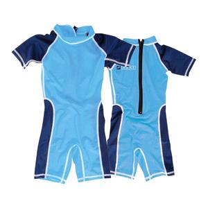 Rash Vests, MDNS Bi-Colour UPF 50 Baby's Short Sleeve Shorty Rashvest - Blue and Navy - Size 1-XS, MDNS