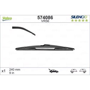 Wiper Blades, Valeo VR56 Silencio Rear Wiper Blade (240mm) for Honda HR V 2014 to 2021, Valeo