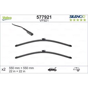 Wiper Blades, Valeo VF921 Silencio Flat Wiper Blades Front Set (550 / 550mm   Specific Mercedes Connection) for Mercedes C CLASS Convertible, 2015 2021, Valeo