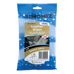 Leather and Upholstery, Simoniz Leather Cleaning Wipes - 20 Pack, Simoniz