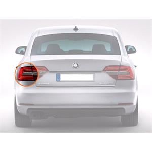 Lights, Left Rear Lamp (Outer, On Quarter Panel, Saloon Models, Original Equipment) for Skoda SUPERB  2008 to 2015, 