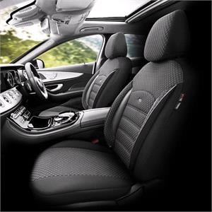 Seat Covers, Premium Cotton Leather Car Seat Covers SPORT PLUS LINE   Black For Mitsubishi OUTLANDER III 2012 Onwards, Otom