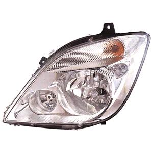 Lights, Left Headlamp (With Fog Lamp, Halogen, Takes H7 / H7 / H7 Bulbs, Supplied With Motor, Original Equipment) for Mercedes SPRINTER 3,5 t Bus 2006 2013, 