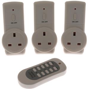 Site Safety, Remote Control Sockets   White   Set of 3, STATUS