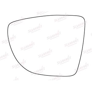 Wing Mirrors, Left Stick On Wing Mirror Glass for Renault CAPTUR 2013 Onwards, SUMMIT