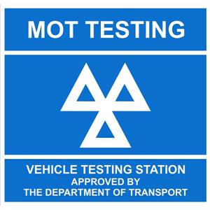 Signs and Stickers, Castle Promotions Rigid Sign   MOT Testing   625mm x 600mm, CASTLE PROMOTIONS