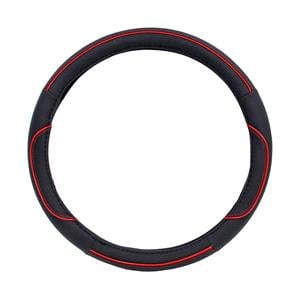 Steering Wheel Covers, Steering Wheel Cover   Black With Red Trim   37 39cm, AMIO
