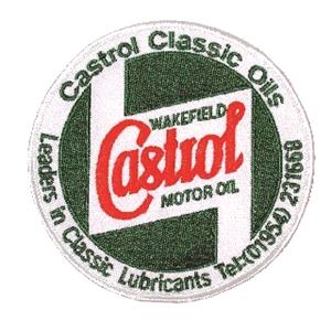 Signs and Stickers, Castrol Classic Classic Embroidered Sponsors Sew On Badge, CASTROL CLASSIC