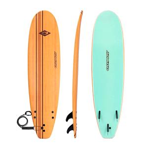Surfboards and Bodyboards, Osprey 7' 2" Foamie Surfboard - Pin Stripe Wood, Osprey