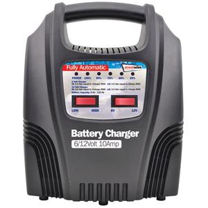 Battery Charger, 10 Amp LED Automatic Plastic Cased Batter Charger, Streetwize
