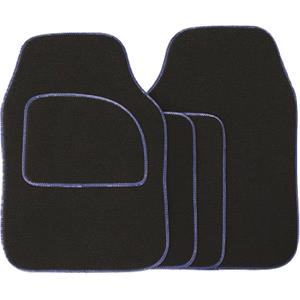Accessories & Styling, Standard universal Mat Set   Velour   Black Grey Binding   4 Piece, Streetwize