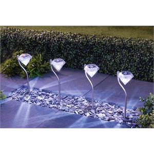 Garden Lights, Solar Diamond Effect Light - Pack of 4 , Streetwize