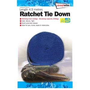 Travel and Touring, Ratchet Tie Down   4.5m, Streetwize