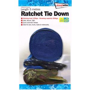 Travel and Touring, Ratchet Tie Down   5m, Streetwize