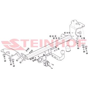 Tow Bars And Hitches, Steinhof Towbar (fixed with 2 bolts) for Toyota AURIS, 2006 2012, Steinhof
