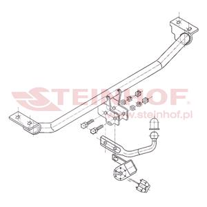 Tow Bars And Hitches, Steinhof Towbar (fixed with 2 bolts) for Toyota AVENSIS Liftback, 1997 2003, Steinhof