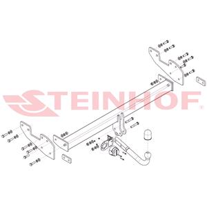 Tow Bars And Hitches, Steinhof Towbar (fixed with 2 bolts) for Toyota HILUX Pickup, 2015 Onwards, Steinhof