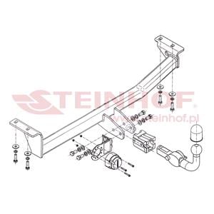 Tow Bars And Hitches, Steinhof Automatic Detachable Towbar (horizontal system) for Toyota YARIS VERSO, 1999 2005, Steinhof