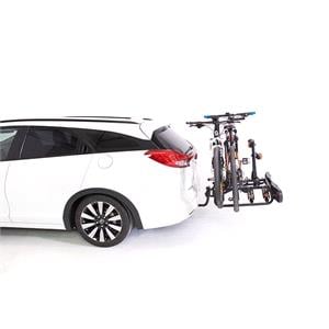 TowCar T4 Black Tow Bar Mounted Bike Rack (Wheel Support) for 4 Bikes