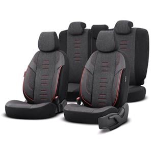 Seat Covers, Premium Linen Car Seat Covers THRONE SERIES   Black For Lexus LX 2008 Onwards, Otom