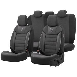 Seat Covers, Premium Cotton Leather Car Seat Covers TORO SERIES   Black Grey For Seat IBIZA 2017 Onwards, Otom