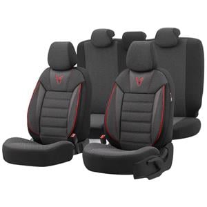 Seat Covers, Premium Cotton Leather Car Seat Covers TORO SERIES   Black Red For Peugeot 206+ 2009 2012, Otom