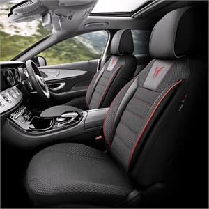 Seat Covers, Premium Cotton Leather Car Seat Covers TORO SERIES   Black Red For Nissan MURANO 2007 2014, Otom