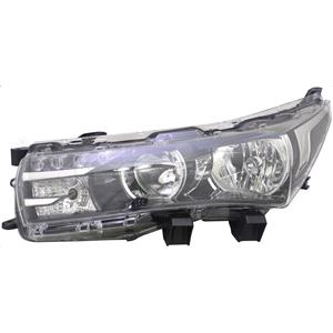Lights, Left Headlamp (Halogen, Takes H11 / HB3 Bulbs, With LED DRL) for Toyota COROLLA Saloon 2013 2016, 