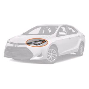 Lights, Left Headlight (Halogen, Takes H11 / HB3 Bulbs, With LED Daytime Running Light, Original Equipment) for Toyota COROLLA Saloon 2017 on, 