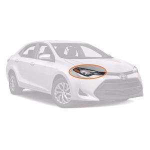 Lights, Right Headlight (Halogen, Takes H11 / HB3 Bulbs, With LED Daytime Running Light, Original Equipment) for Toyota COROLLA Saloon 2017 on, 
