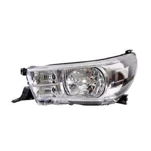 Lights, Left Headlamp (Halogen, Takes H4 Bulb, Reflector Type, Supplied With Motor) for Toyota HILUX Pickup 2016 on, 