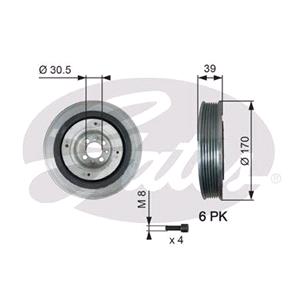 Crankshaft Pulleys, Gates Crankshaft Pulley   TVD1013A, Gates