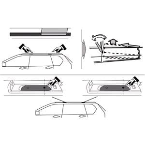 Complete set of steel roof bars, supplied with locks and keys