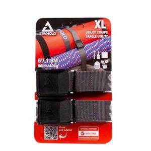 Straps and Ratchet Tie Downs, Stayhold Utility Straps XL (Pair)   6ft 1.8mx30mm   Grey, STAYHOLD