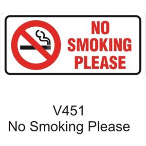 Signs and Stickers, Castle Promotions Outdoor Grade Vinyl Sticker   White   No Smoking Please, CASTLE PROMOTIONS