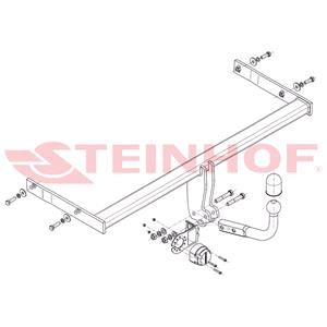 Tow Bars And Hitches, Steinhof Towbar (fixed with 2 bolts) for Volkswagen GOLF SPORTSVAN, 2014 Onwards, Steinhof