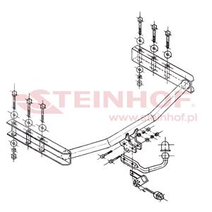 Tow Bars And Hitches, Steinhof Towbar (fixed with 2 bolts) for Volkswagen PASSAT, 1996 2000, Steinhof