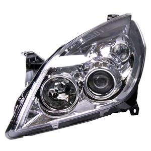 Lights, Right Headlamp (Chrome Bezel, Halogen, Takes H1/H7 Bulbs, Supplied Without Motor) for Opel VECTRA C 2006 on, 