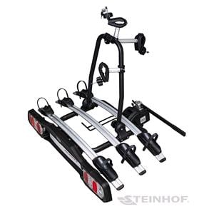 Steinhof Veturo 3 Silver Tow Bar Mounted Bike Rack (Wheel Support) for 3 Bikes