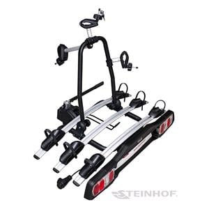 Steinhof Veturo 3 Silver Tow Bar Mounted Bike Rack (Wheel Support) for 3 Bikes